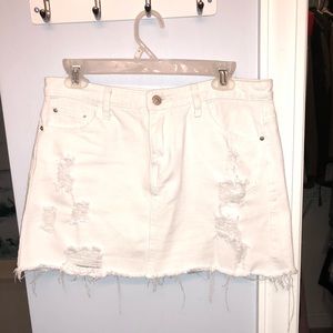 Basic White Denim Skirt